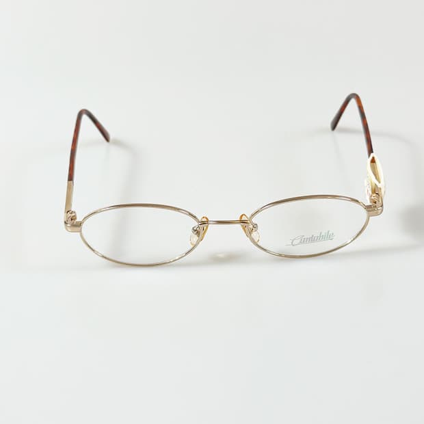 90s Cantabile 골드 슬림 오벌 프레임 빈티지 안경