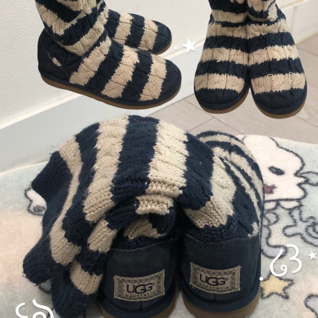 황금사이즈240 니트 어그부츠