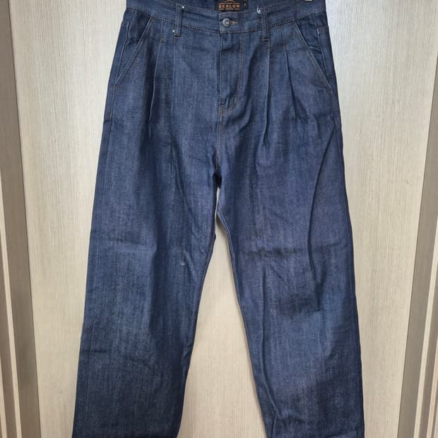 [30] 비슬로우 BESLOW 투턱 인디고 와이드 데님 진 팬츠