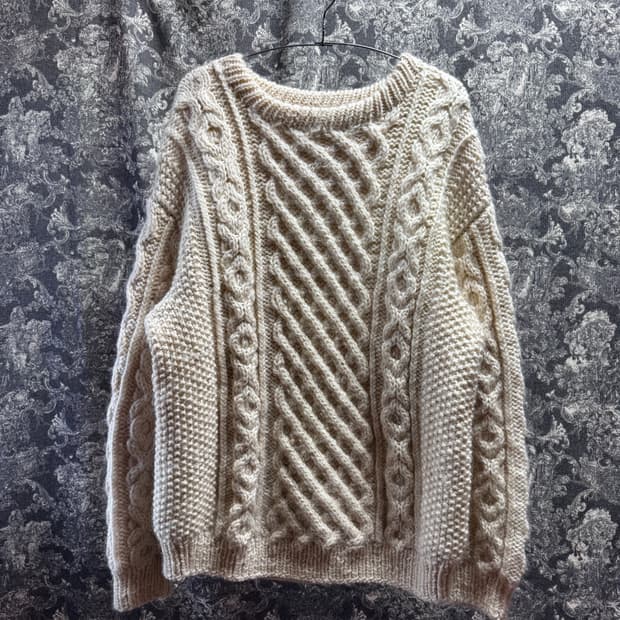 france vintage 프랑스 빈티지 핸드메이드 헤비 꽈배기 니트 