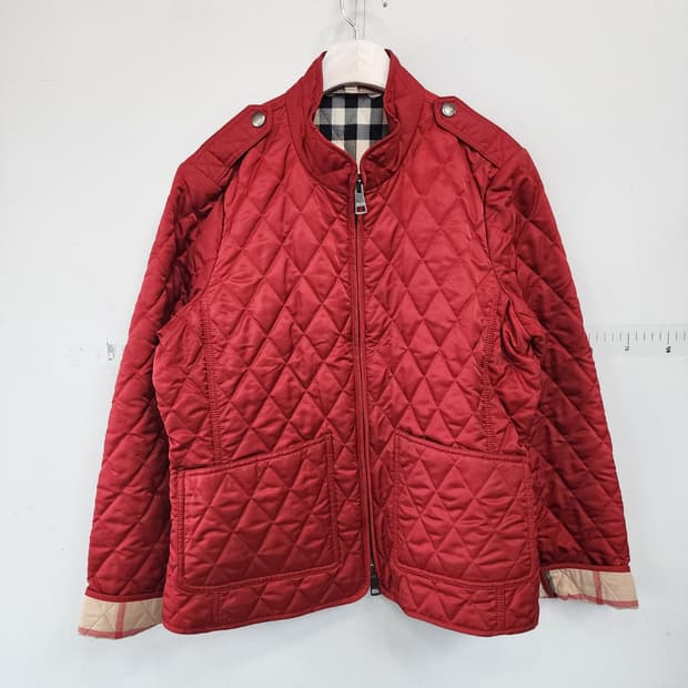 버버리 레드 퀼팅 자켓