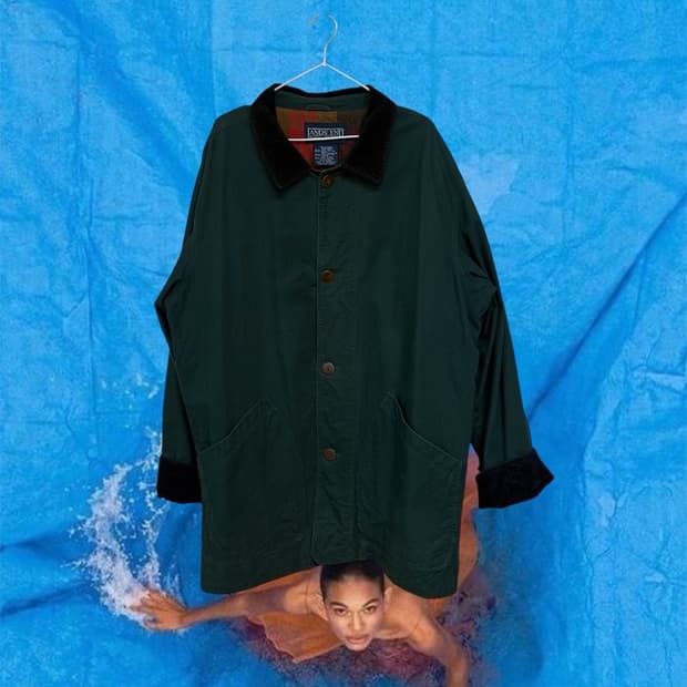 Land's end dark green jacket