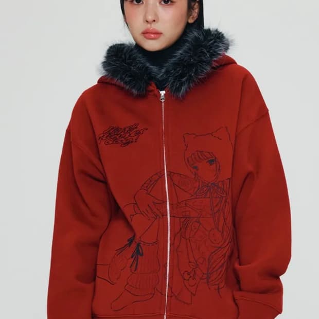 키르시 X 피투 퍼 후드집업 