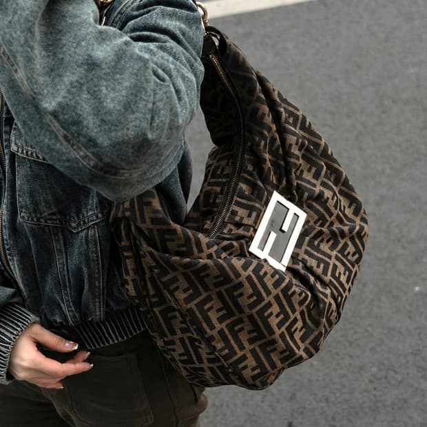 Fendi Zucca Mia Chain Hobo Bag Jacquard