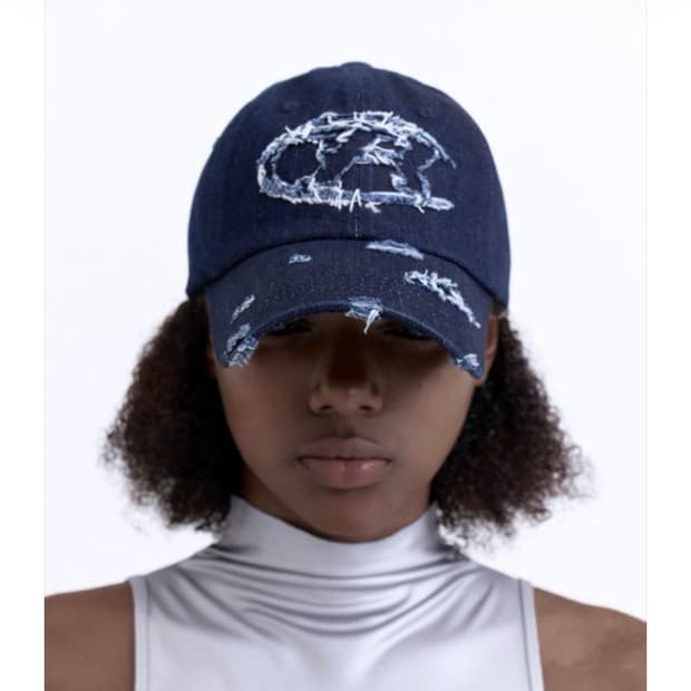[락케이크] Denim Half Moon Logo Ball Cap - B
