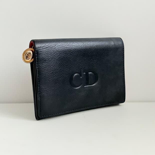 Christian Dior 디올 CD 로고 반지갑 - 다크네이비