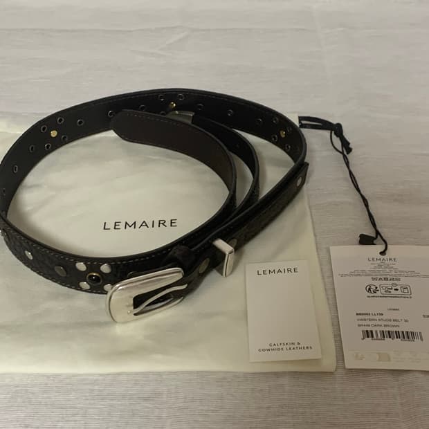 LEMAIRE 웨스턴 스터드 벨트 다크브라운