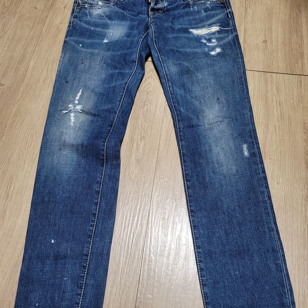 디스퀘어드2 여성 슬림 워싱 데님  S75LA0392 EU40