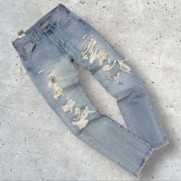 [29x32] 리바이스 501 데미지 워싱 청바지 데님 팬츠 D318