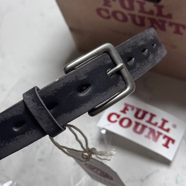 풀카운트 6218 Wild Leather Narrow Belt Black
