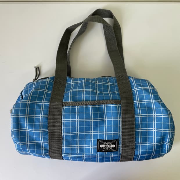 빈티지 체크 그레이 스포츠 백 
