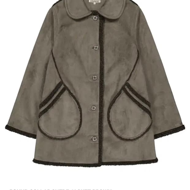 COYSEIO 코이세이오 라운드 카라 스웨이드 자켓 브라운 1