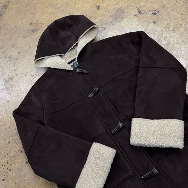 폴로 랄프로렌 초코 브라운 양털 더플 떡볶이 코트