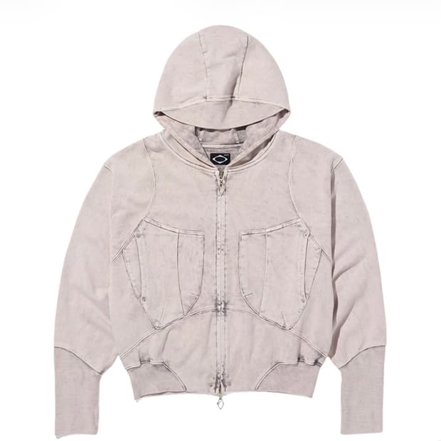 미스치프 빅 포켓 후드 블리치드 핑크 그레이 S사이즈 (착용 0회)