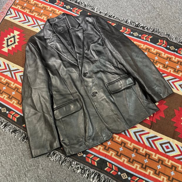 빈티지 100% 양가죽 블레이저 레더자켓