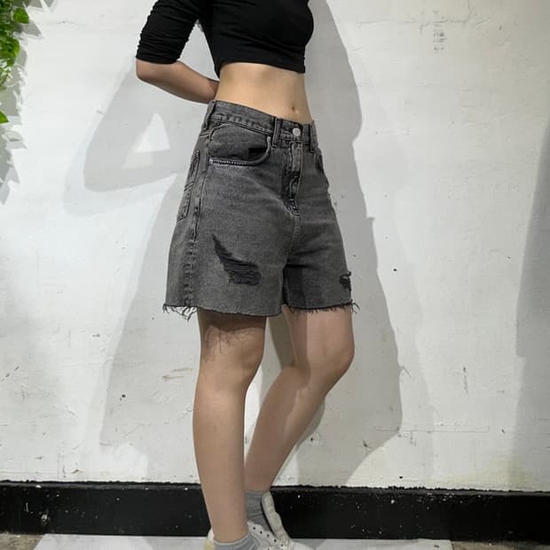 타미 진스 흑청 워싱 디트로이트 데미지 버뮤다 팬츠 반바지 27