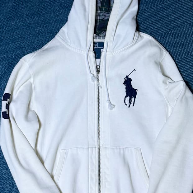 폴로 랄프 로렌 빅포니 후드집업 화이트