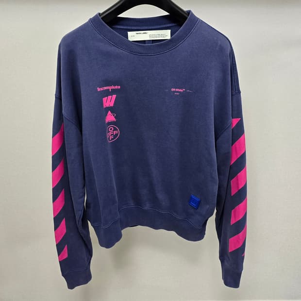 오프화이트 마리아나 로고 맨투맨 m사이즈 95 100 판매