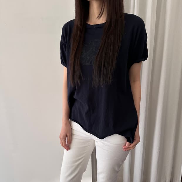 버버리 블루라벨 burberry 로고 반팔 블라우스