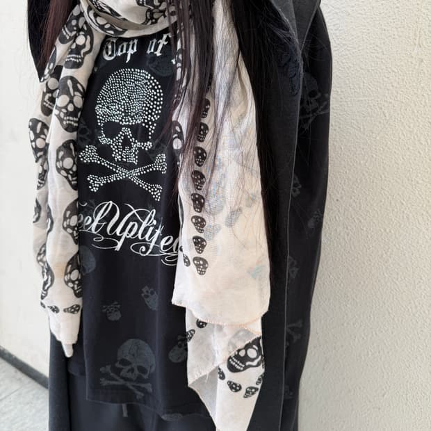 펑크 y2k 해골 롱슬리브