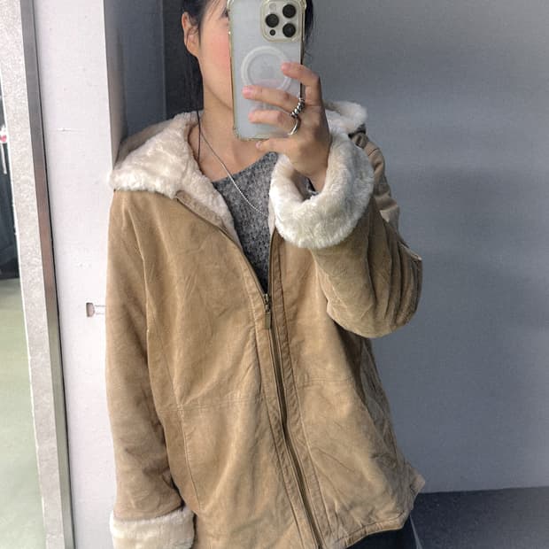 begie suede fur lining hd jacket