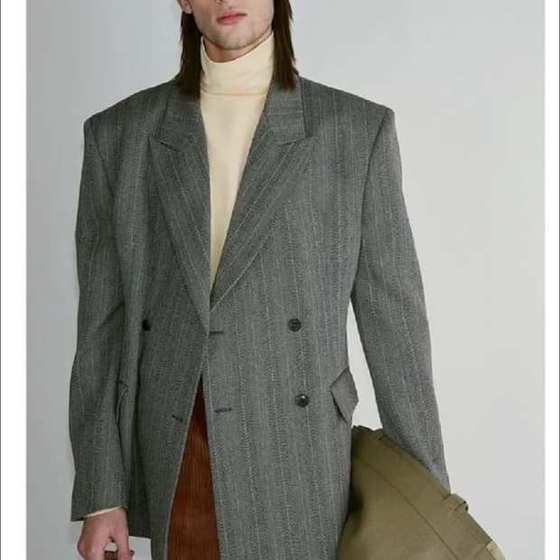 렉토 24fw 헤링본브렁큰 더블 브레스티드 자켓 M