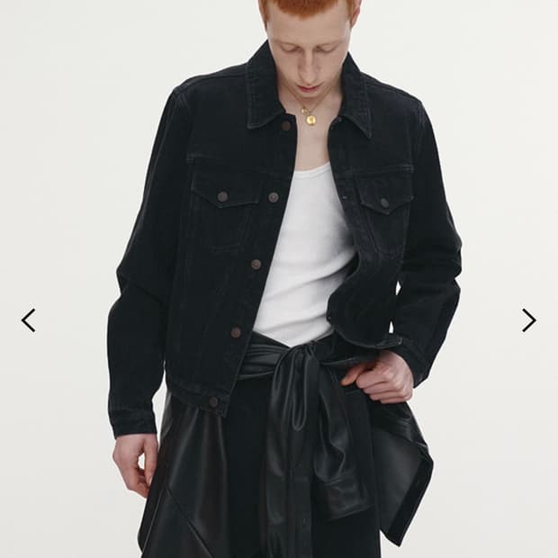 토니웩  데님  트러커 자켓 워시드 블랙. L