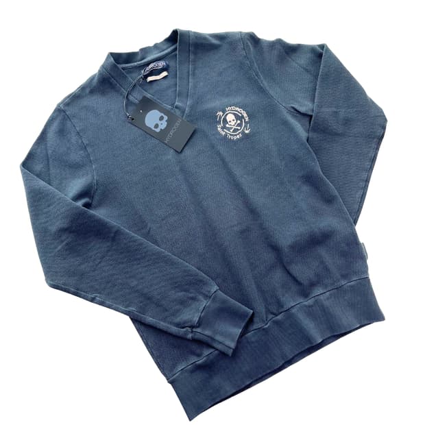 Hydrogen Itary. V넥 맨투맨. (새상품)-택있음.