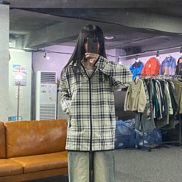 아디다스 레알 마드리드 체크패턴 바람막이 자켓 B4287 