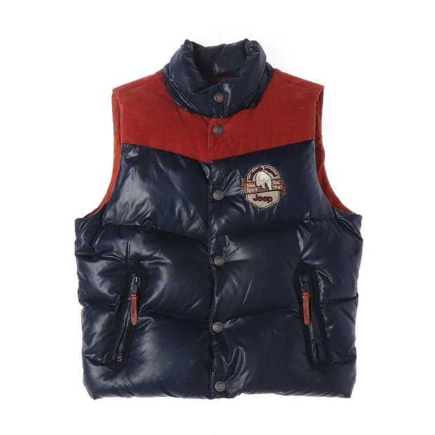 Jeep 아메리칸 레전드 배색 덕다운 패딩 조끼 XL