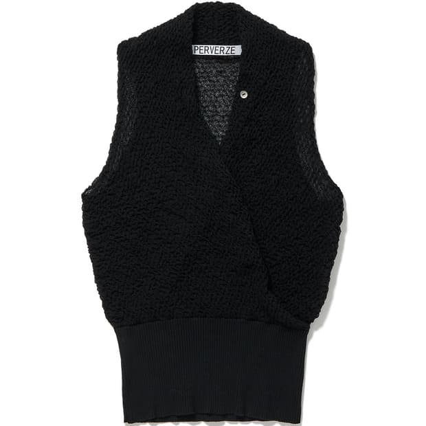 [F]퍼버즈 26ss Shirring 시어 니트/블랙