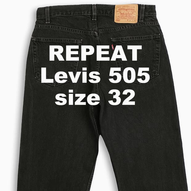 빈티지 리바이스 505 흑청 90s 32 인치 LV5053429