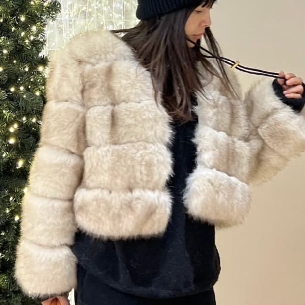 립합 퍼 베이지 황신혜 퍼