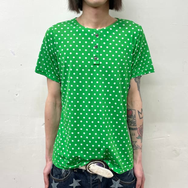 Button Green Dot Short Sleeve