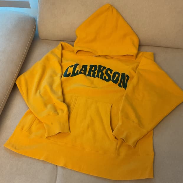 80s champion yellow damaged hoodie