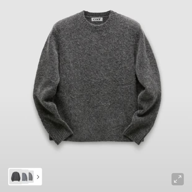 쿠어 헤어리 알파카 블렌드 크루넥 스웨터 L