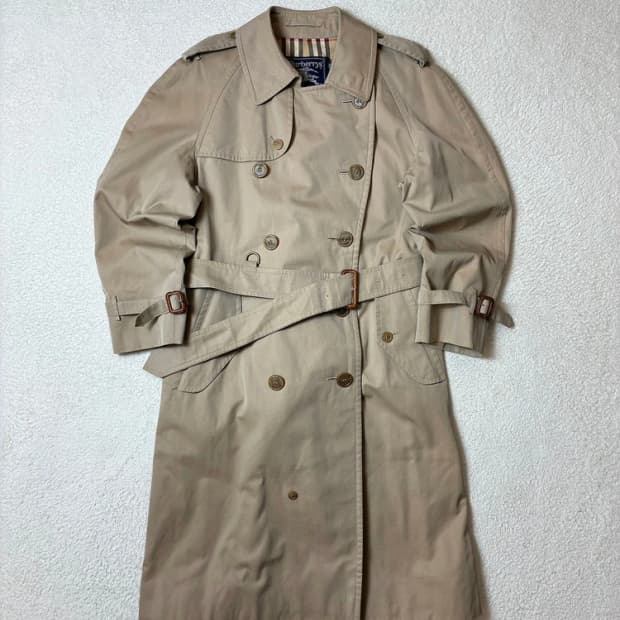 버버리 90's 재팬 더블 브레스티드 트렌치 코트 PN6457