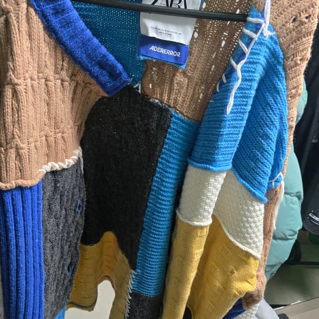 자라 아더에러 패치워크 오버사이즈 니트 가디건