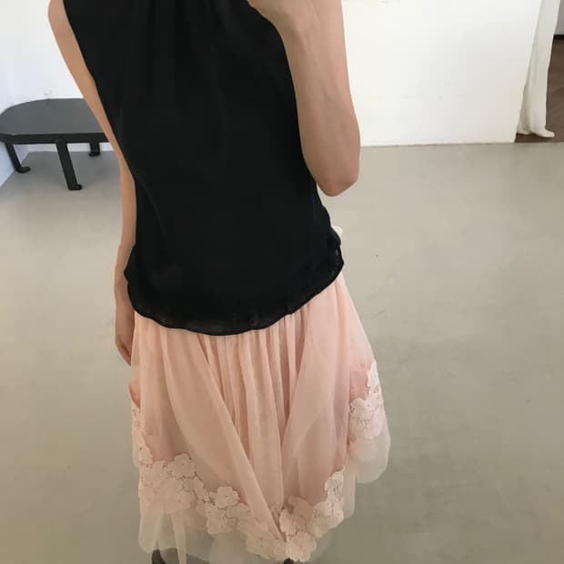 vintage black high neck blouse