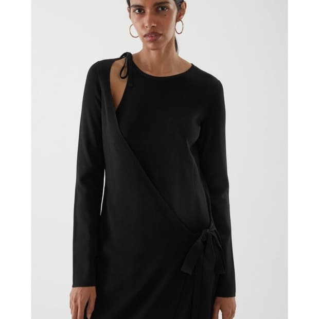 COS 코스 애시베트릭 니트 랩 드레스 새상품