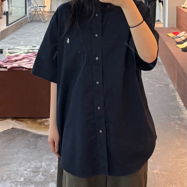 폴로 랄프로렌 네이비 원포켓 반팔 셔츠 H3168