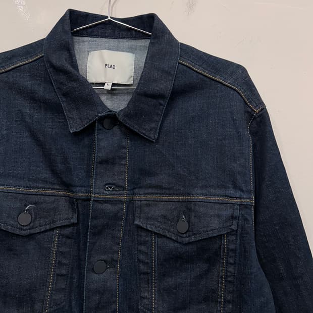 플랙 진 블랙버튼 셀비지 데님 트러커자켓