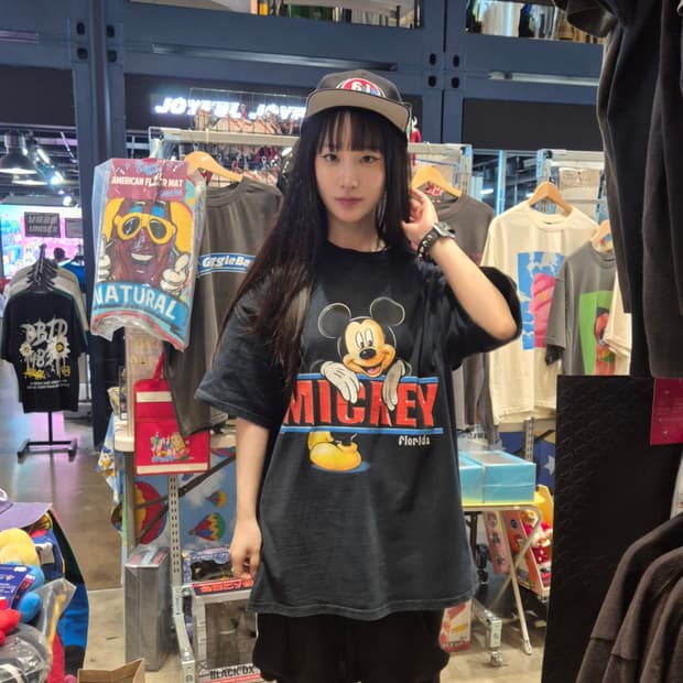[80~90s] 디즈니 미키 마우스 Florida 철자 빈티지 티셔츠