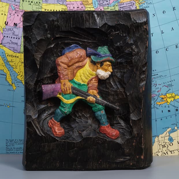 빈티지 소품 Germany 통원목 수제 우드 카빙 