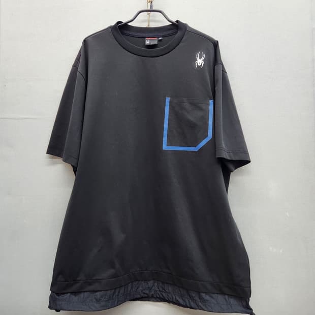 스파이더 로고 원포켓 스트링 레이어드 기능성반팔 XXL(XL)