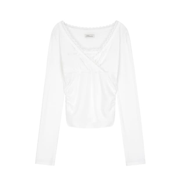 (새상품)클리시어 Vivienne ballet lace top White