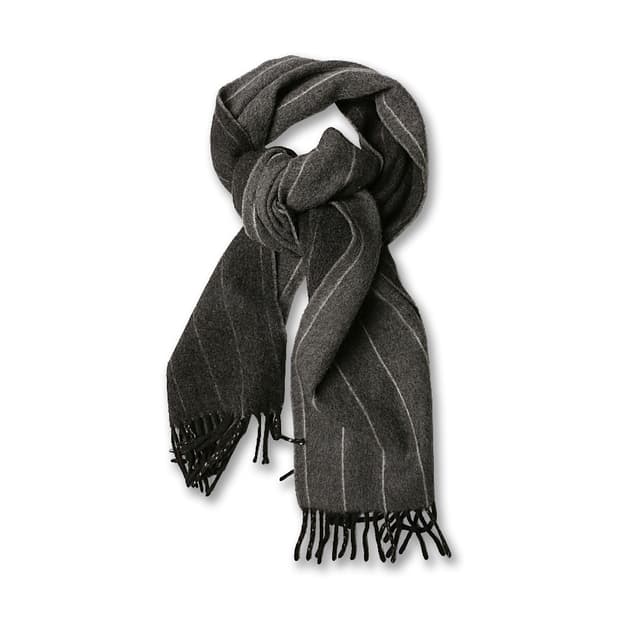 드레익스 [Drake's] 그레이 스트라이프 리버시블 머플러 For 쉽스