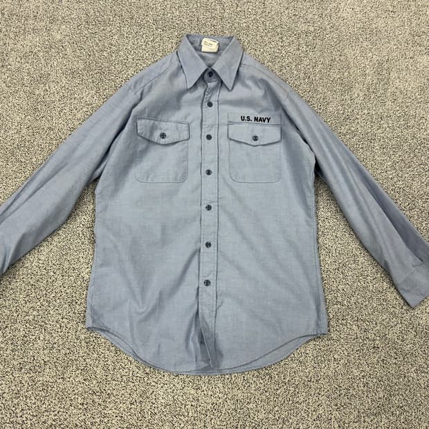 US NAVY 미해군 유틸리티 샴브레이셔츠