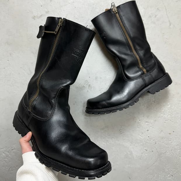 할리데이비슨 모터사이클 부츠 엔지니어 부츠 사이드짚