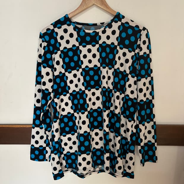 땡땡이 패치워크 티셔츠